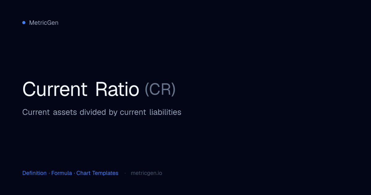 Current Ratio (CR) — Definition, Formula & Charts | MetricGen